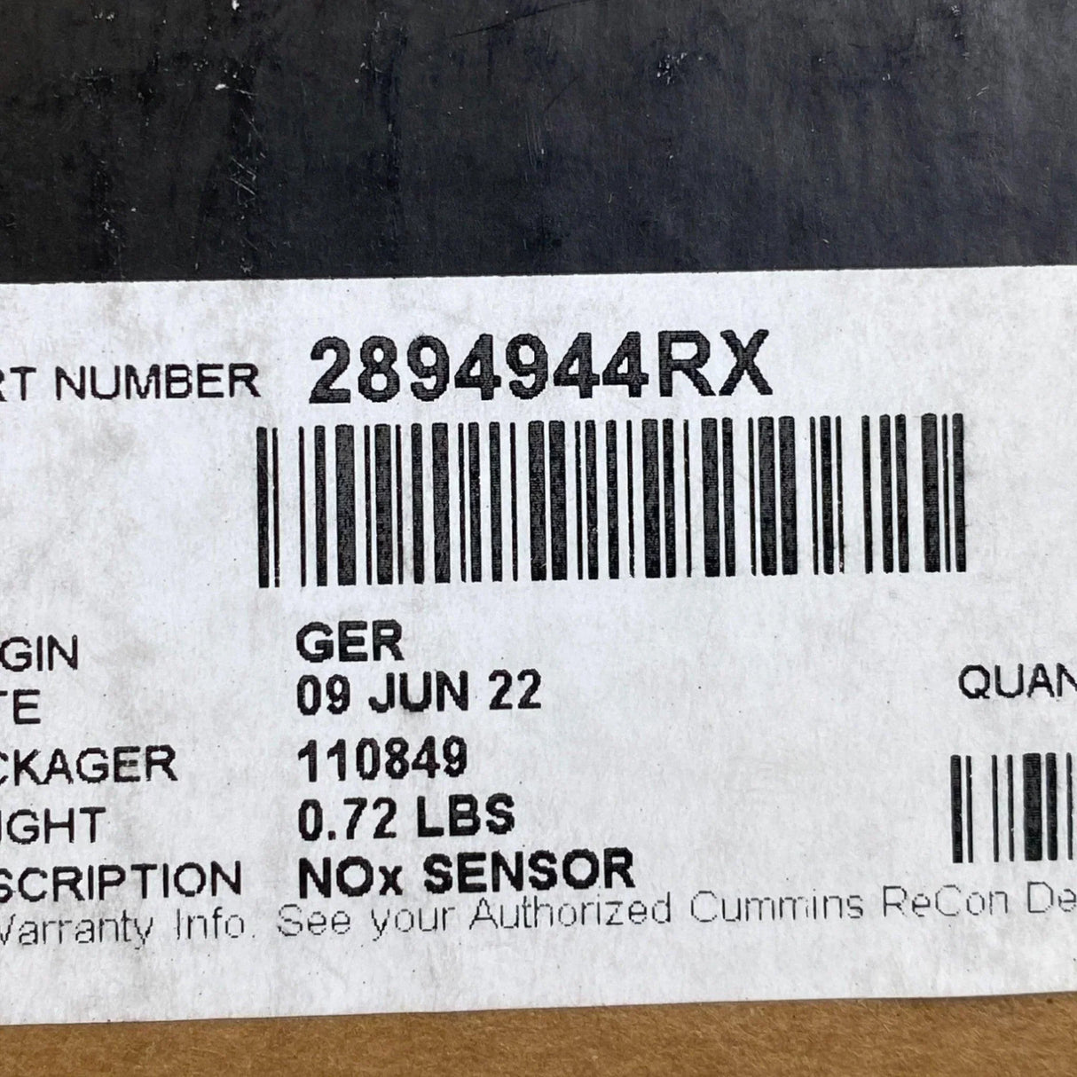 2894944 Genuine Cummins Nox Sensor For Cummins Isb - Truck To Trailer