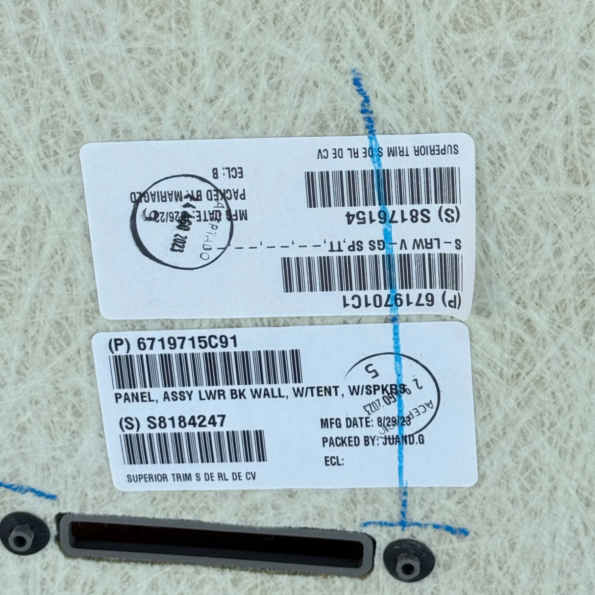 6719715C91 Genuine International Lower Back Panel Assembly - Truck To Trailer