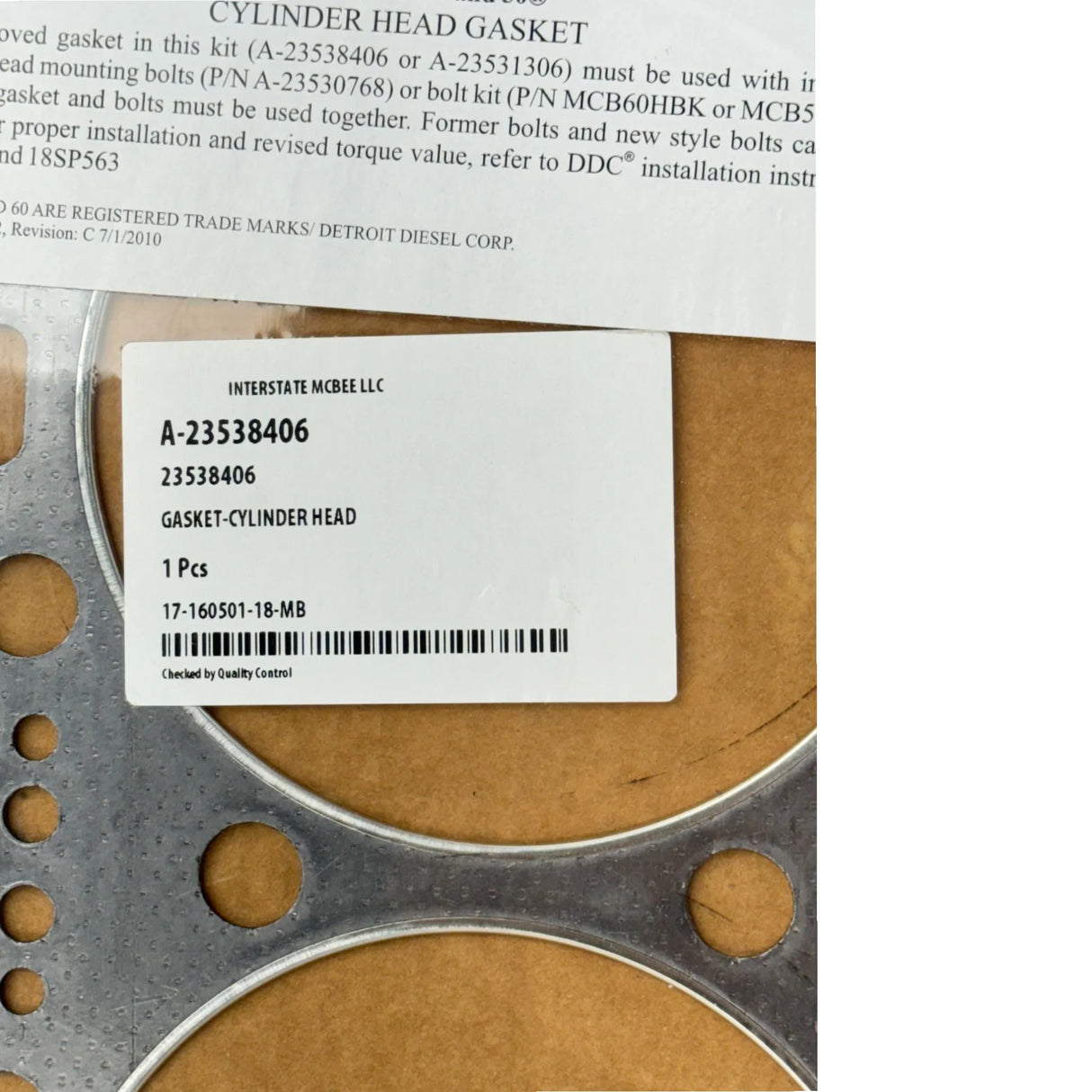 A23538406 Genuine Detroit Diesel Cylinder Head Gasket - Truck To Trailer