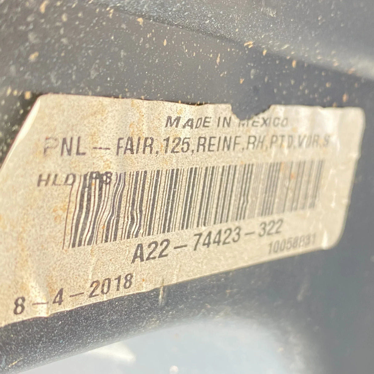 A2274423322 Genuine Freightliner Front Right Fairing Reinforcement - Truck To Trailer