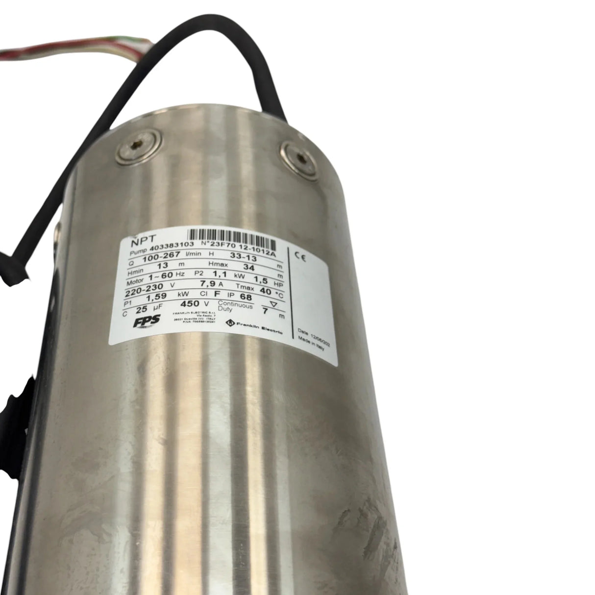 403383903 Franklin Fueling DEF Diesel Exhaust Fluid Pump Motor Assembly - Truck To Trailer