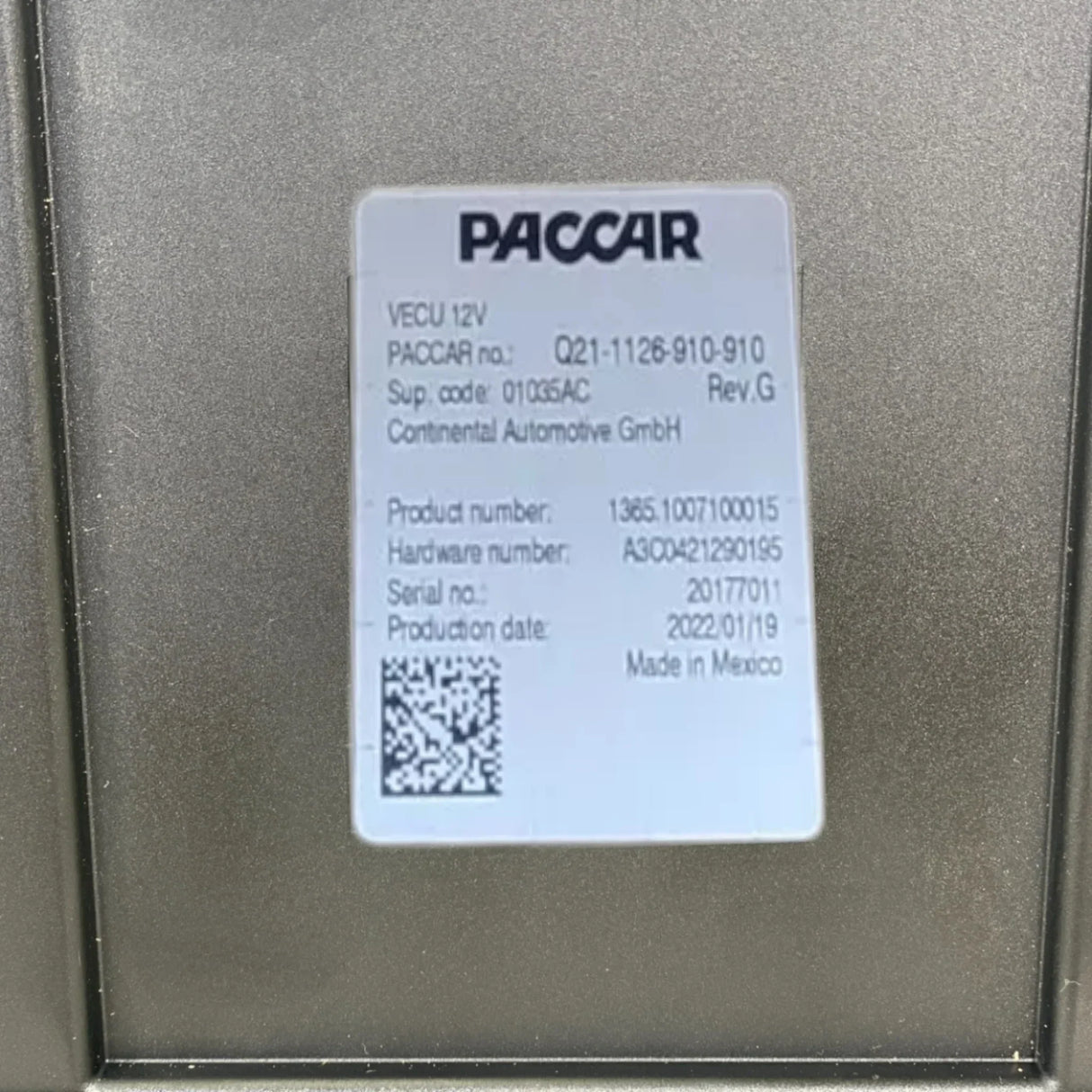 Q211126910910 Oem Paccar Vecu Cab Control Module Peterbilt Kenworth - Truck To Trailer