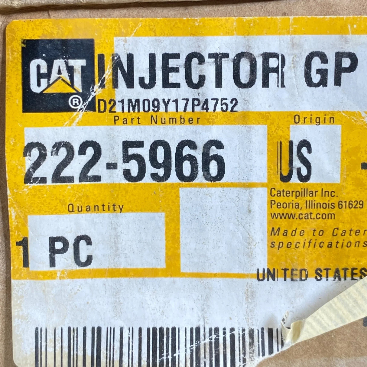 222-5966 Genuine Caterpillar Fuel Injector - Truck To Trailer