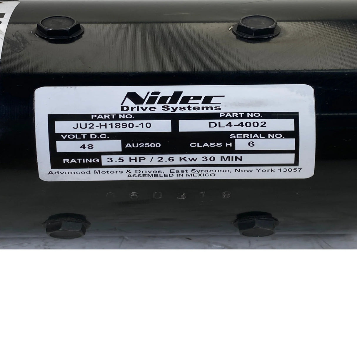 JU2-H1890-10 Genuine Nidec Electric Drive Motor - Truck To Trailer