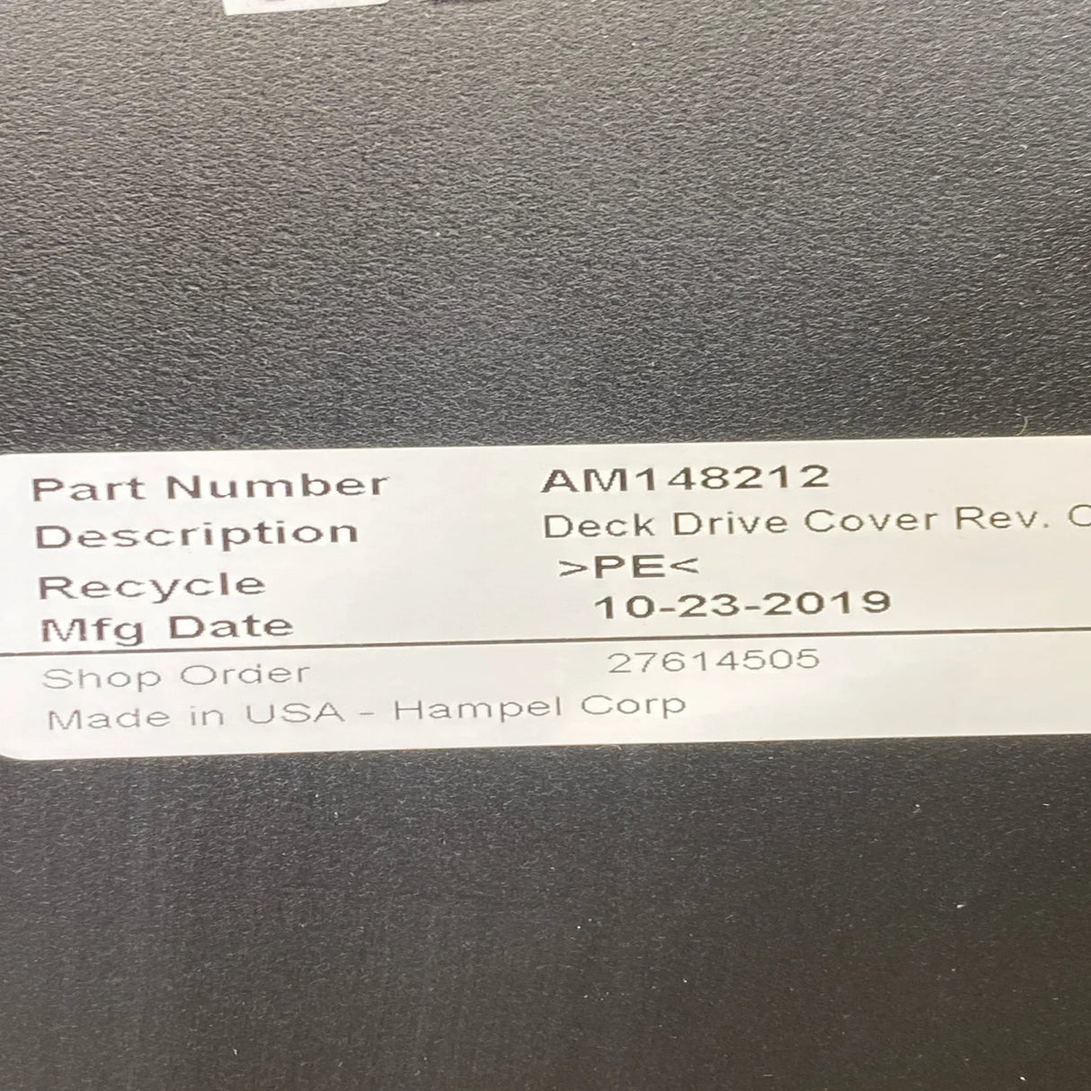 AM145749 Genuine John Deere Deck Belt Drive Cover - Truck To Trailer