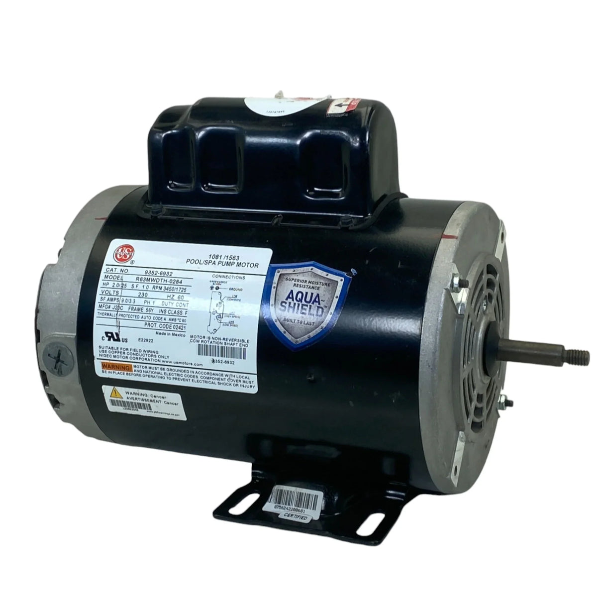 9352-6932 Us Motors Spa Motor R63Mwdth-0284 Model - Truck To Trailer