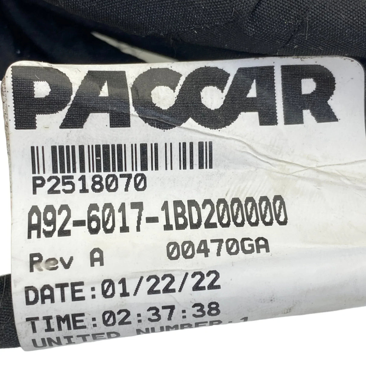 A9260171BD200000 Genuine Paccar Rear Chassis Wiring Harness - Truck To Trailer