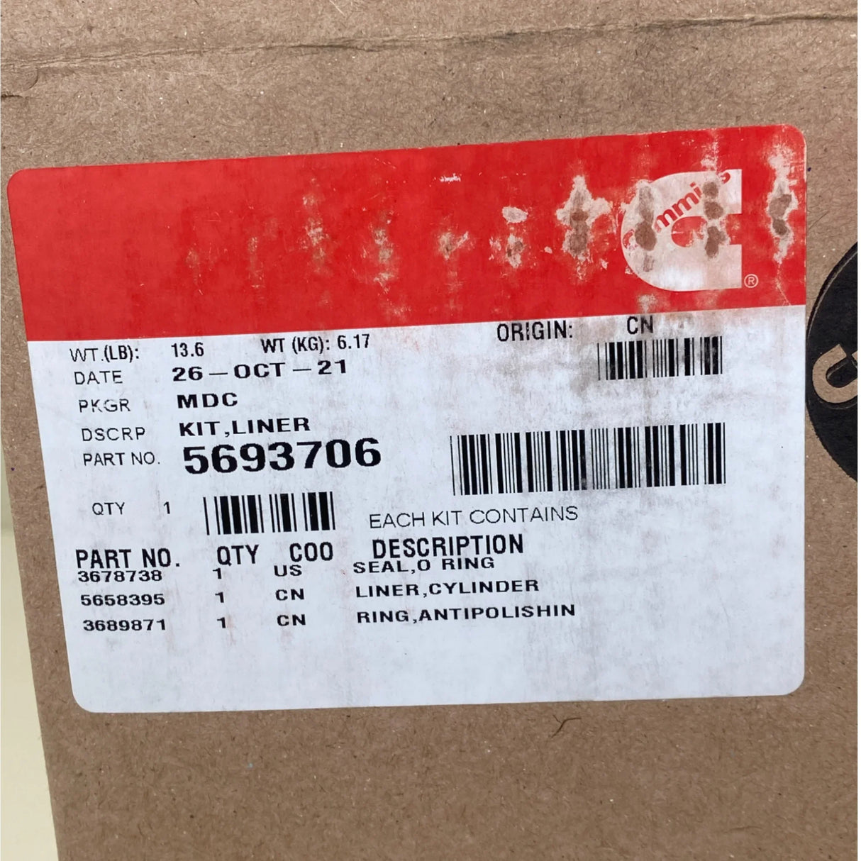 5693706 Genuine Cummins Liner Kit - Truck To Trailer