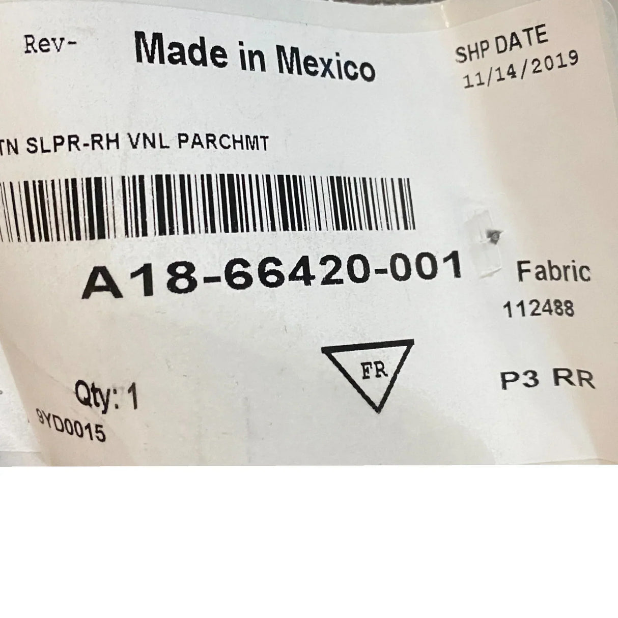 A1866420001 Genuine Freightliner Right Side Sleeper Curtain - Truck To Trailer