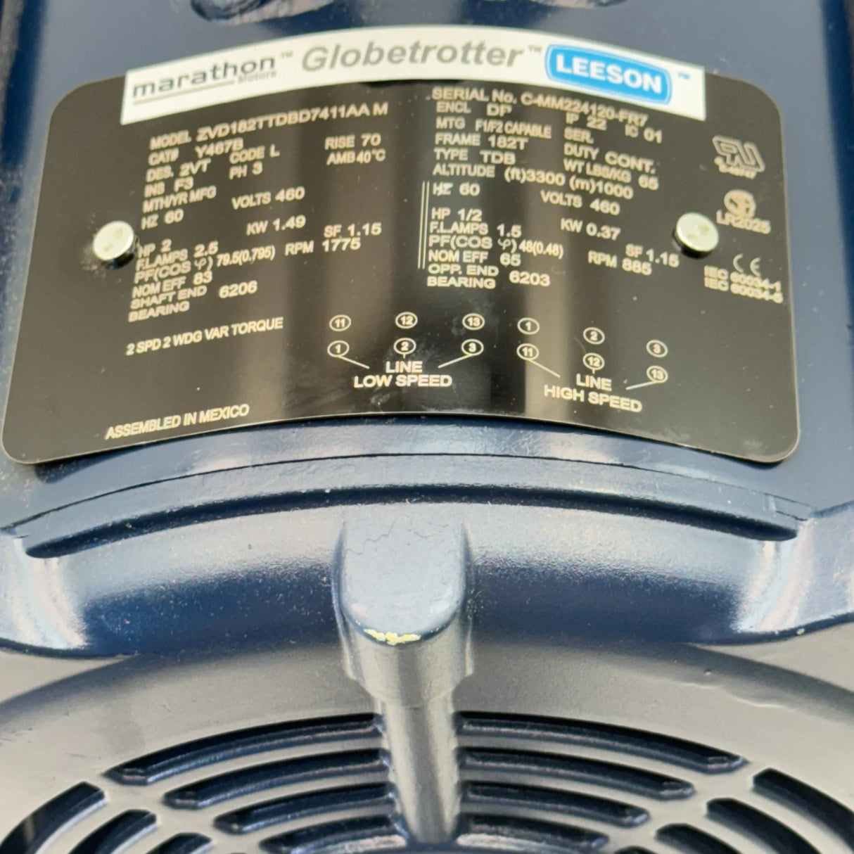 Y467B Marathon Electric Motor 460V