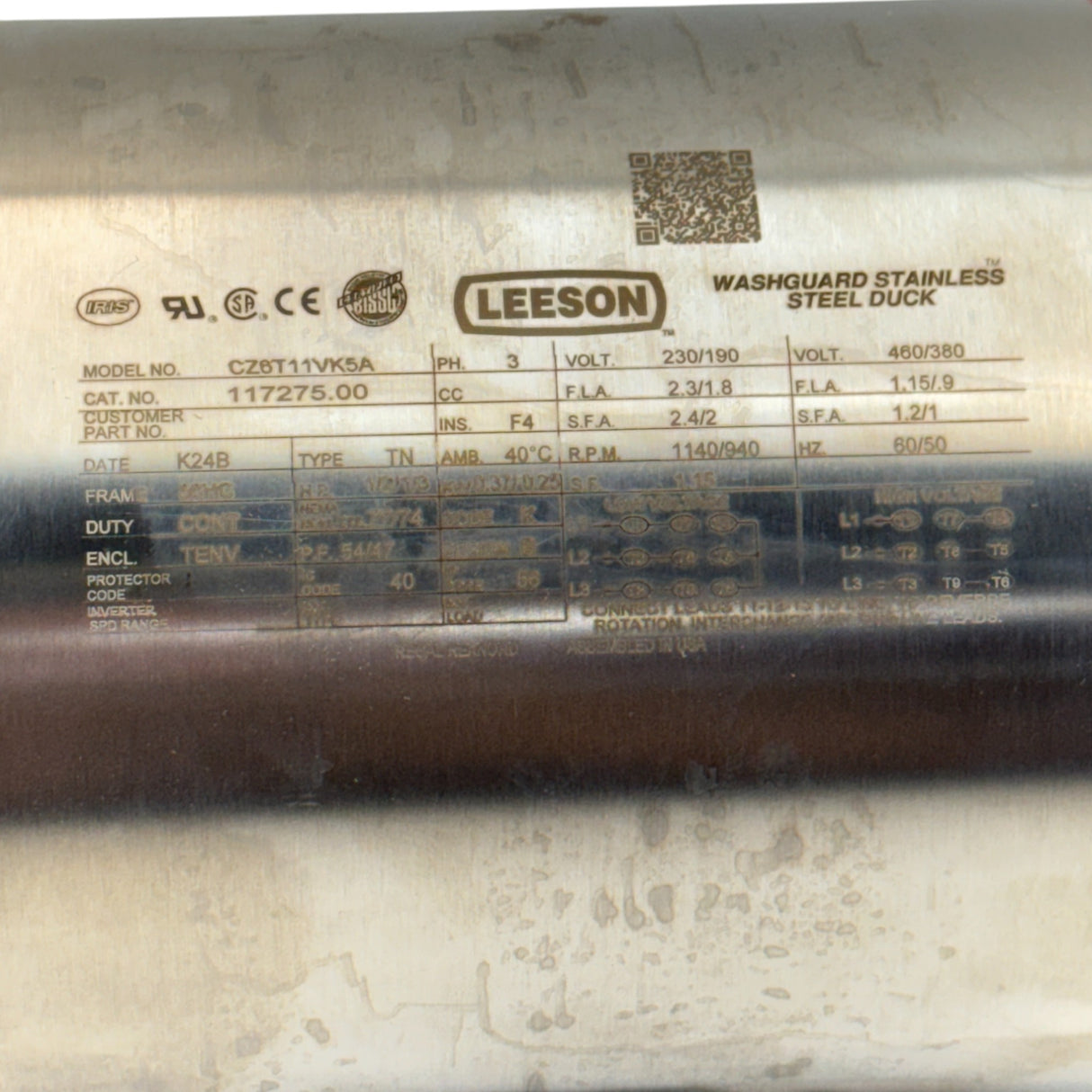 CZ6T11VK5A Leeson General Purpose Motor 208-230/460V