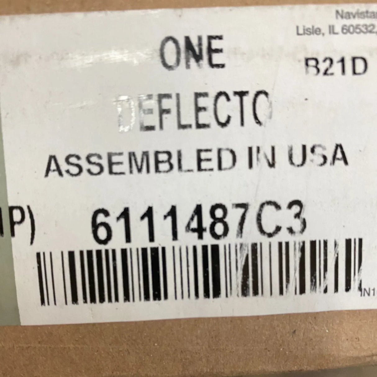 3840929C2 Genuine International White Left Side Air Deflector - Truck To Trailer