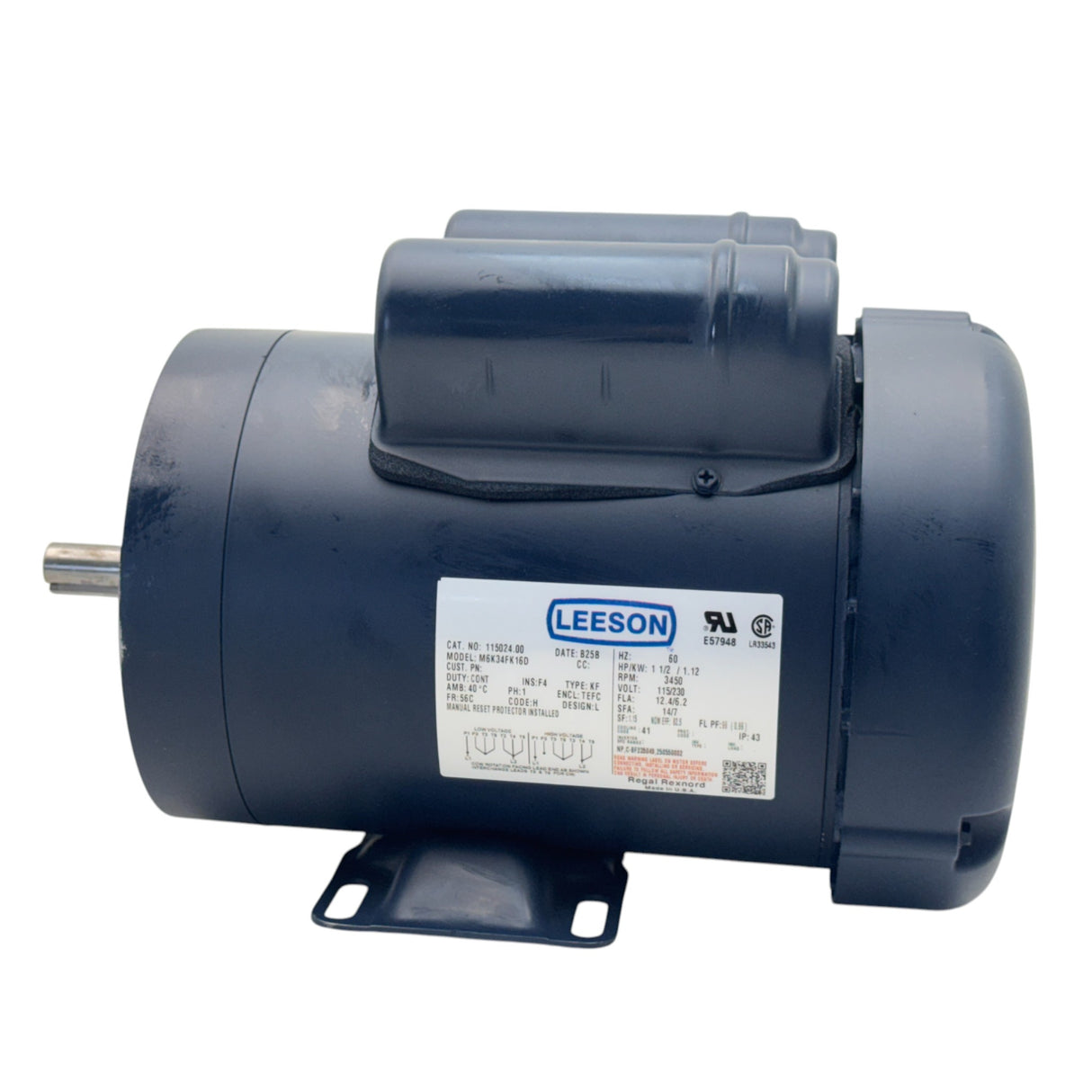 115024.00 Leeson General Purpose Motor 115/208-230V