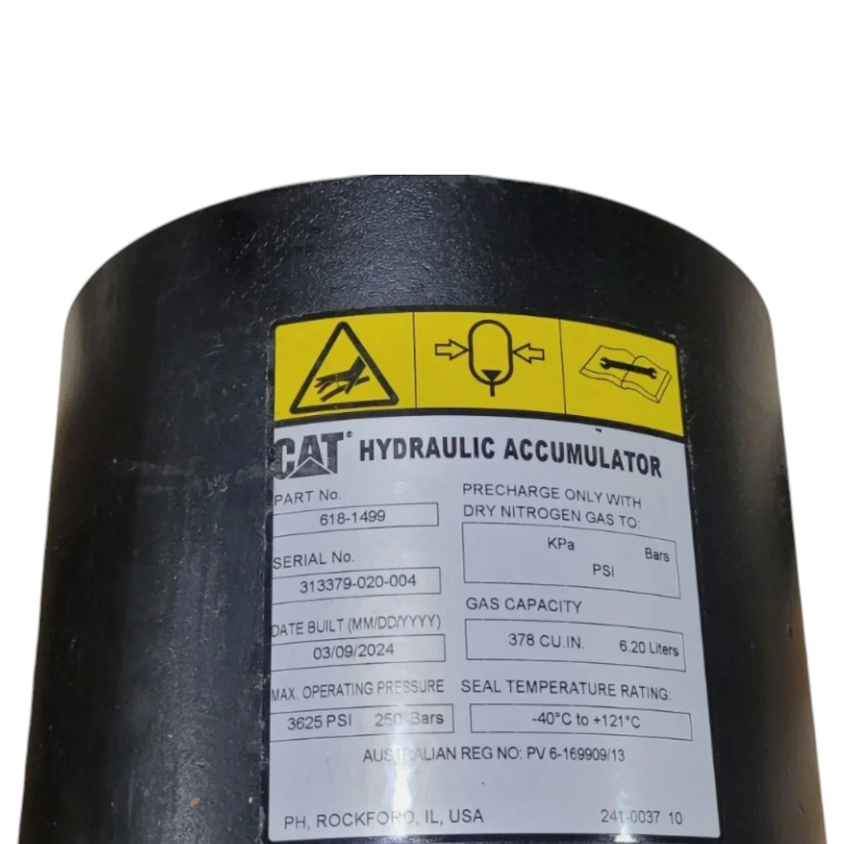 618-1499 CAT Uncharged Hydraulic Accumulator - Truck To Trailer