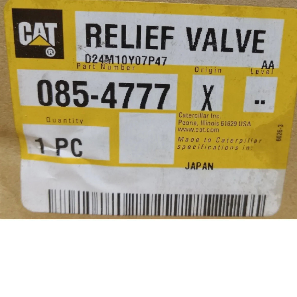 085-4777 CAT Relief Valve - Truck To Trailer