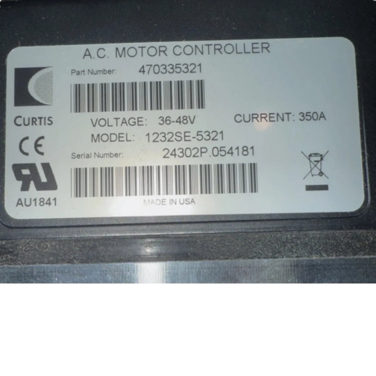 1232SE-5321 Curtis Motor Controller 48v 350a - Truck To Trailer