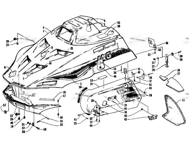 0718-227 Arctic Cat Hood - Truck To Trailer