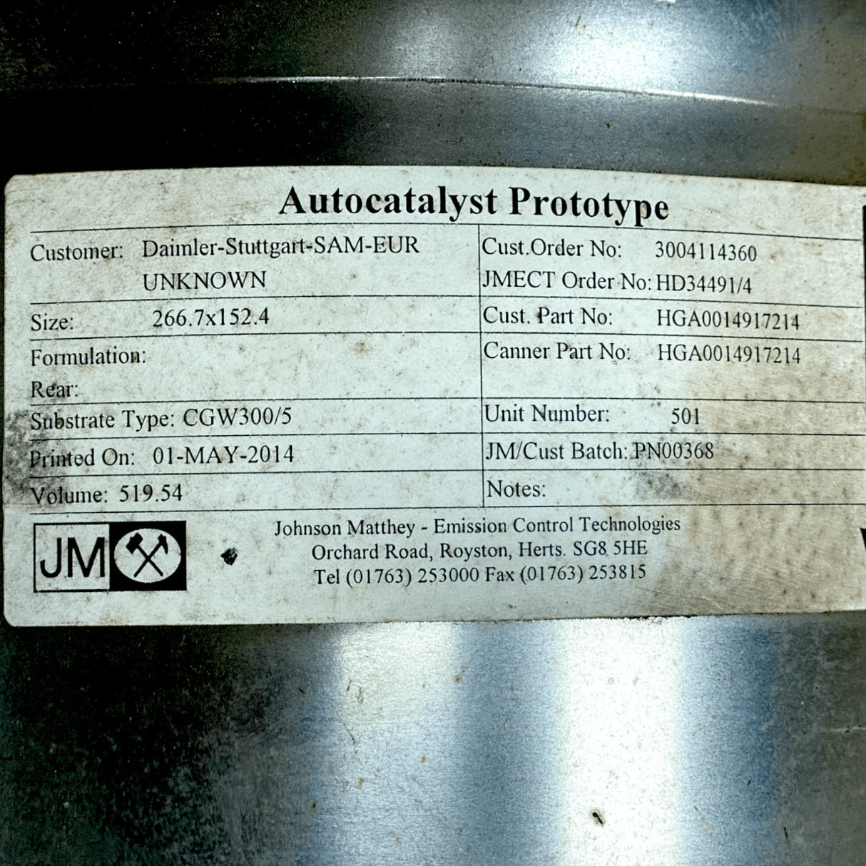 A0014917214 Genuine Detroit Diesel Aftertreatment Device - Truck To Trailer