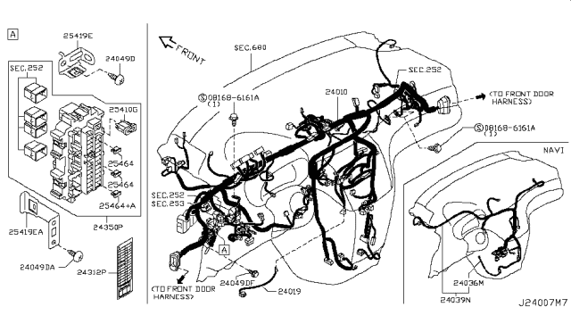 24010-1ja5cGenuine Nissan Harness-Main - Truck To Trailer
