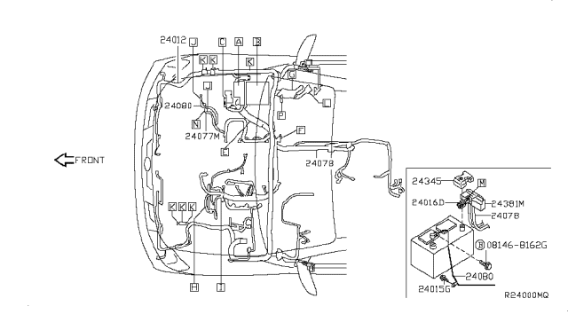 24012-zr30b Genuine Nissan Harness Assy-Engine Room - Truck To Trailer