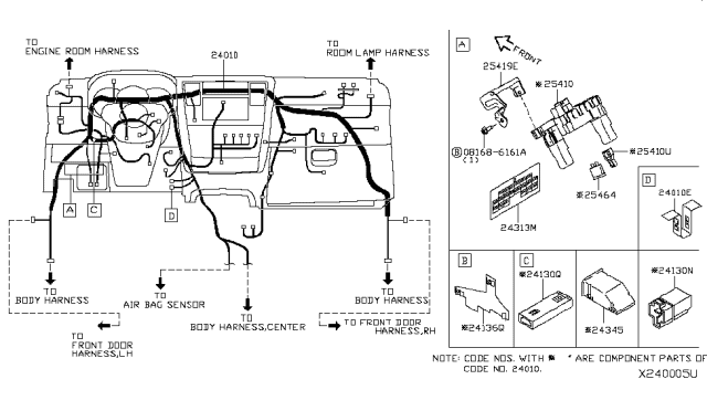 24010-em39b Genuin Nissan Harness-Main - Truck To Trailer