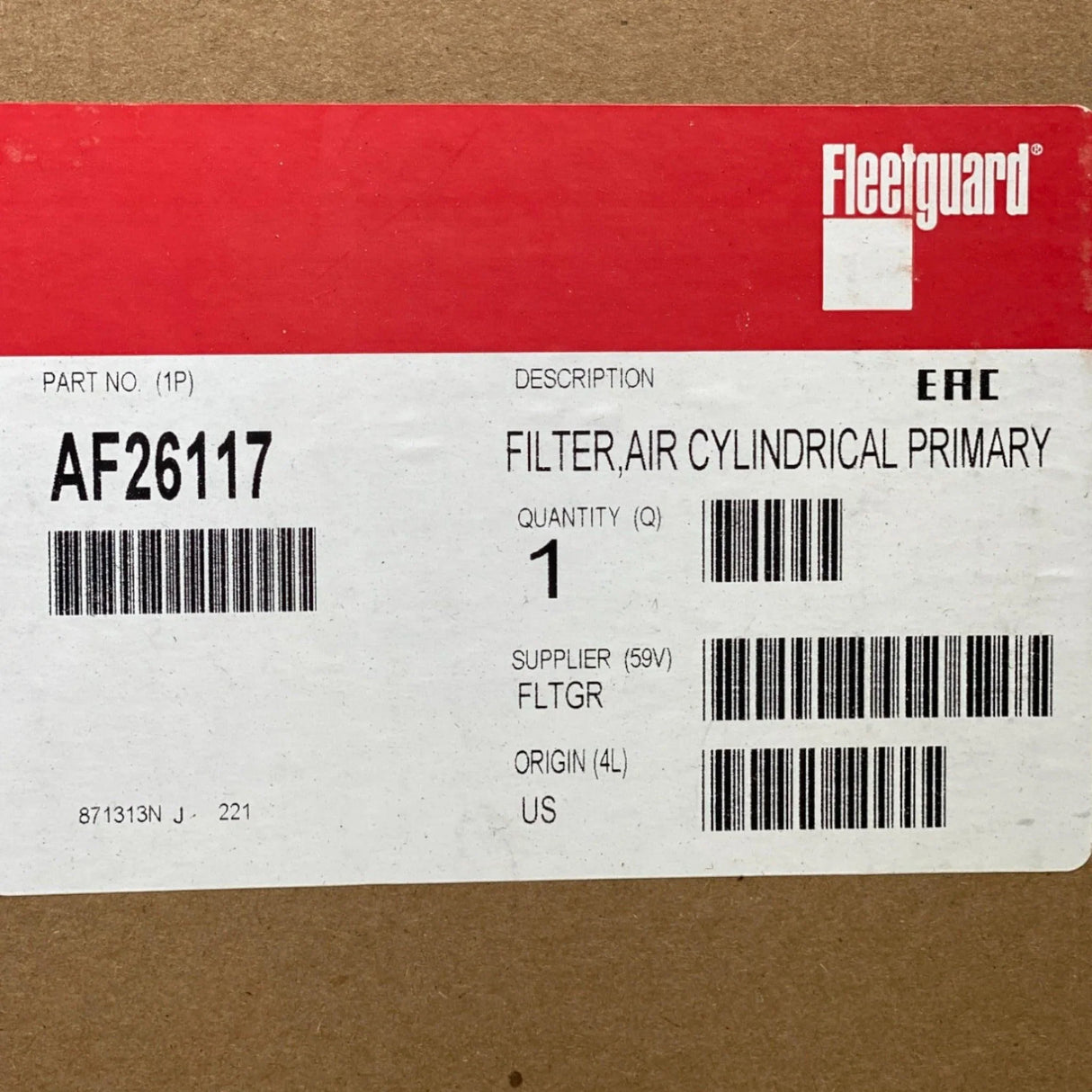 AF26117 Genuine Fleetguard Primary Air Filter - Truck To Trailer