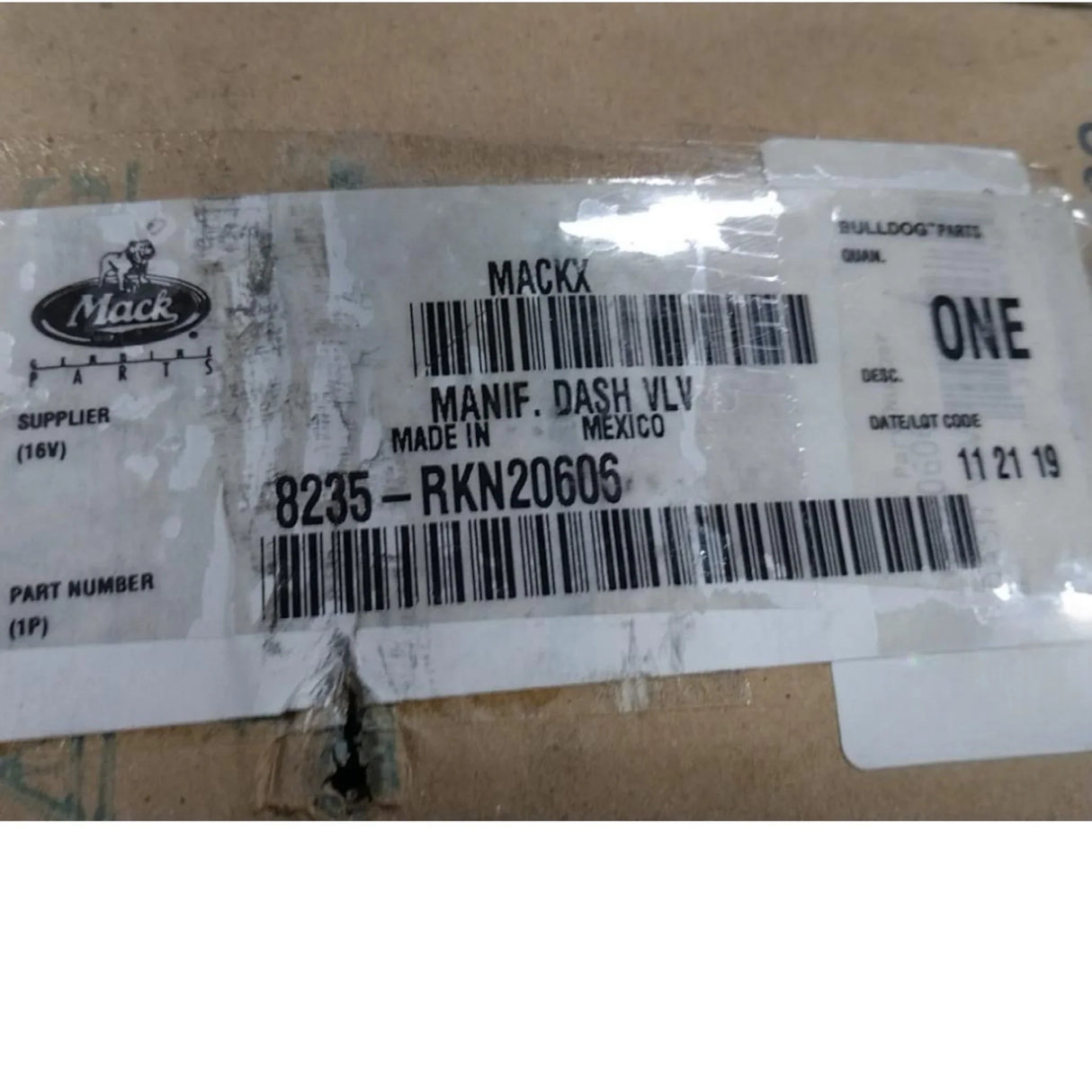 8235-RKN20606 Genuine Mack Manif. Dash VLV - Truck To Trailer