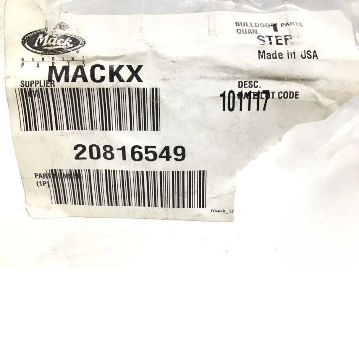 20816549 Genuine Mack Step - Truck To Trailer