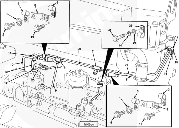 Cummins 3042017 Fuel Supply Tube - Truck To Trailer