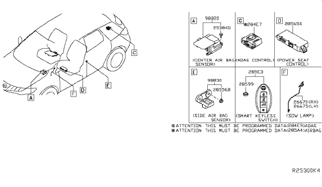 98820-5ab9a Genuine Nissan SENSOR-SIDE,AIR BAG CENTER - Truck To Trailer