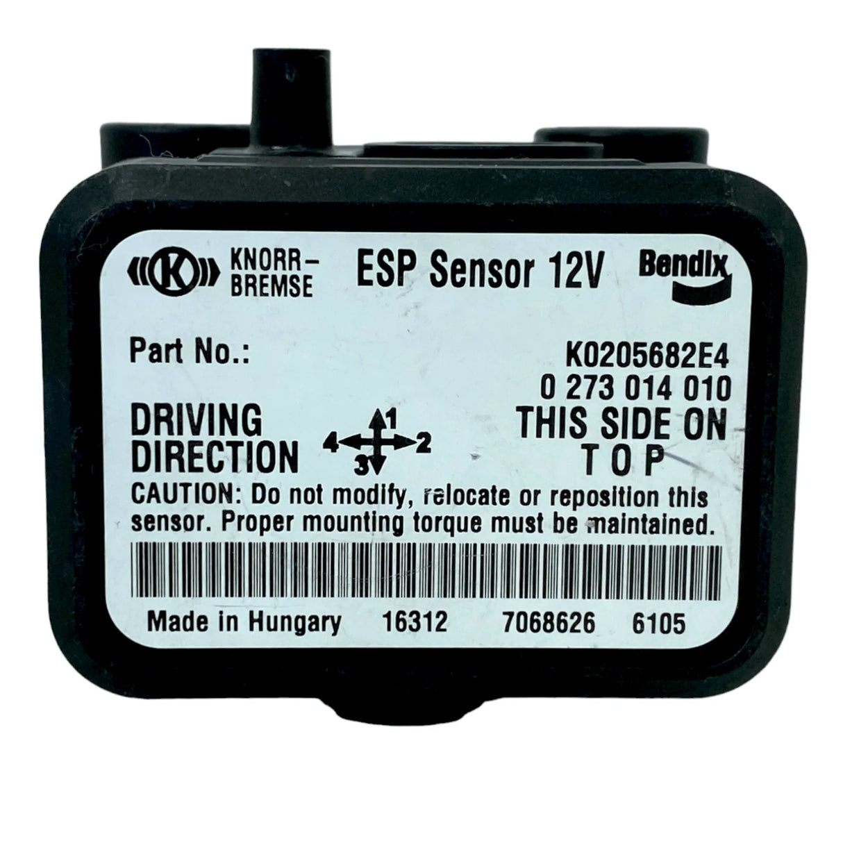 K0205682E4 Genuine Bendix Esp 12 Volt Yaw-70X Rate Sensor - Truck To Trailer