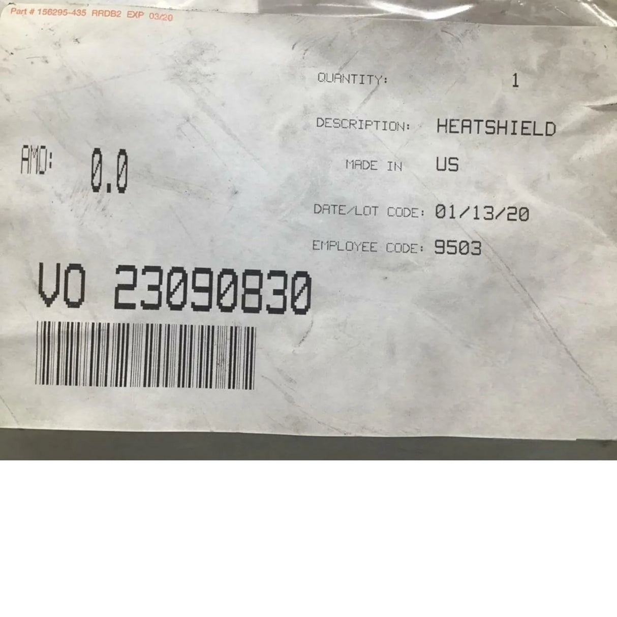 23090830 Genuine Volvo Heat Shield - Truck To Trailer