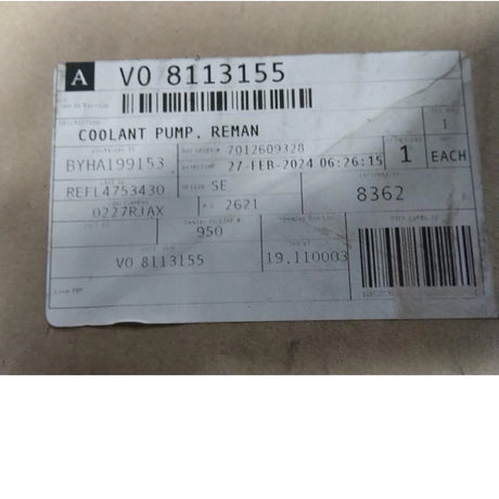 8113155 Genuine Mack Coolant Pump - Truck To Trailer