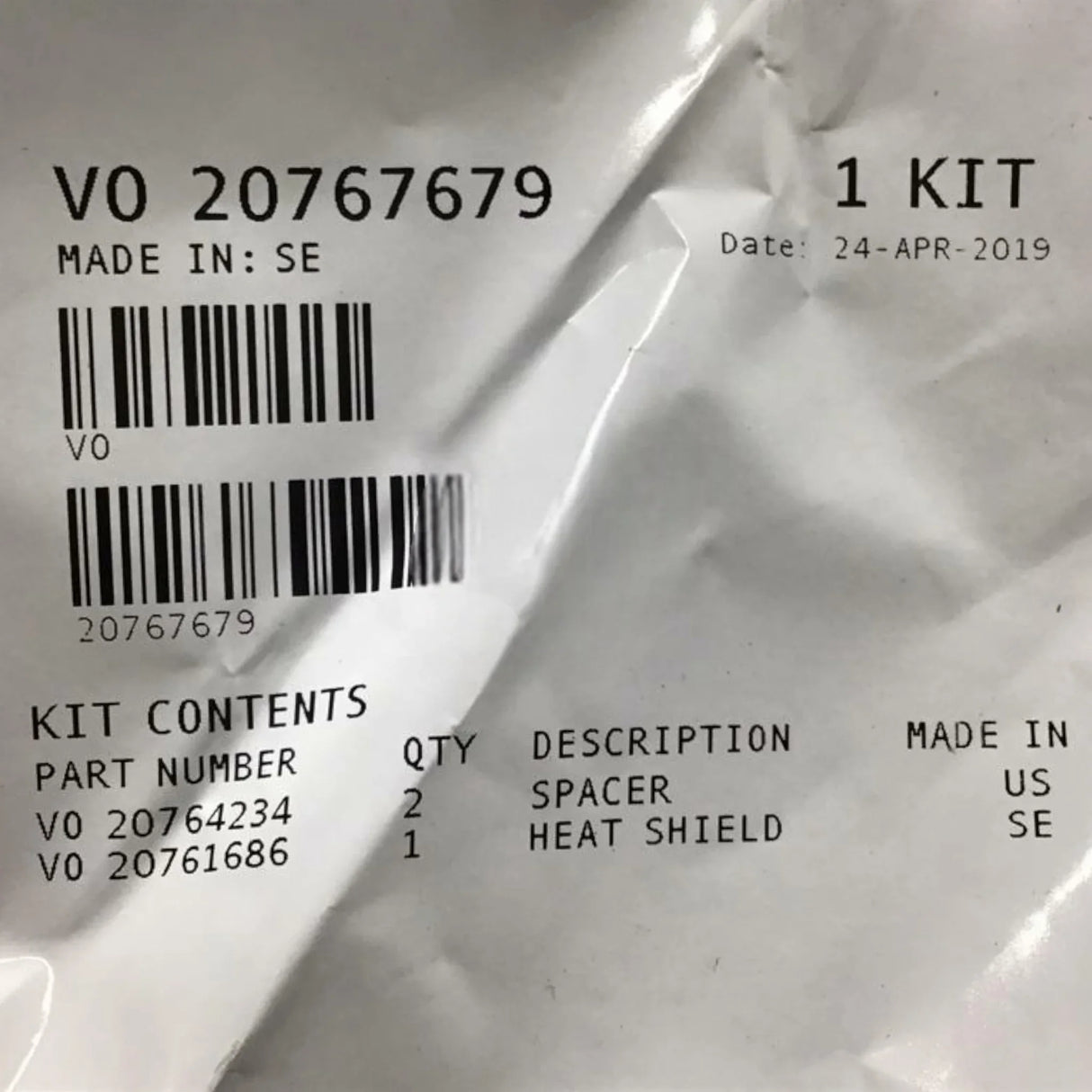 20767679 Genuine Mack Heat Shield Kit - Truck To Trailer