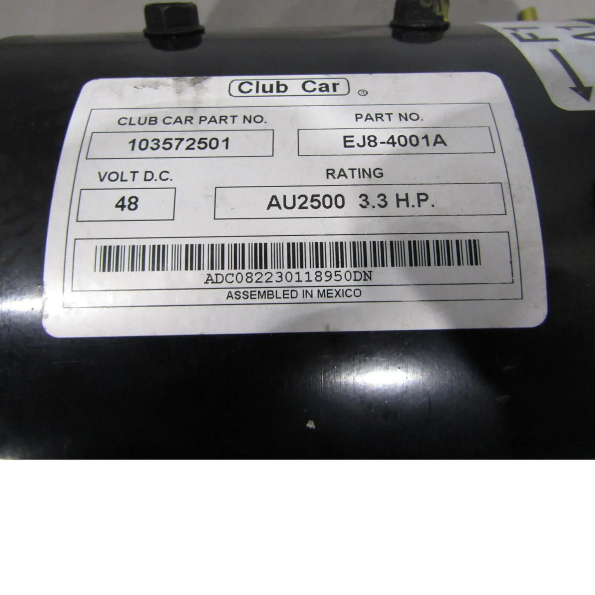 103572501 Genuine Club Car Electric Motor - Truck To Trailer