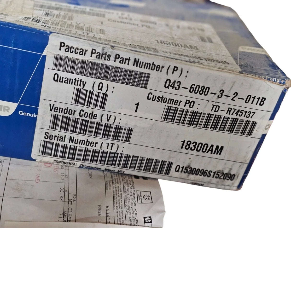 Q43-6080-3-2-011 Genuine Paccar Instrument Cluster - Truck To Trailer