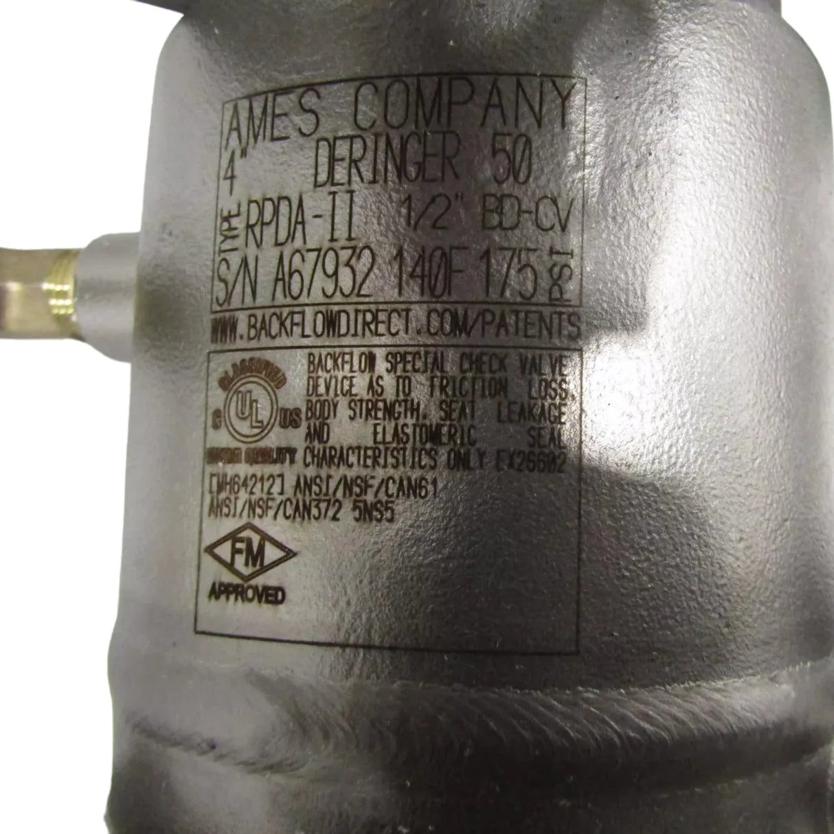 D-4050-GPM Genuine Ames Reduced Pressure Backflow Detector - Truck To Trailer