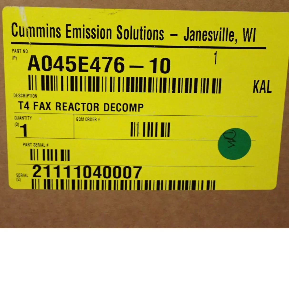 4377370 Genuine Cummins Decomposition Reactor - Truck To Trailer