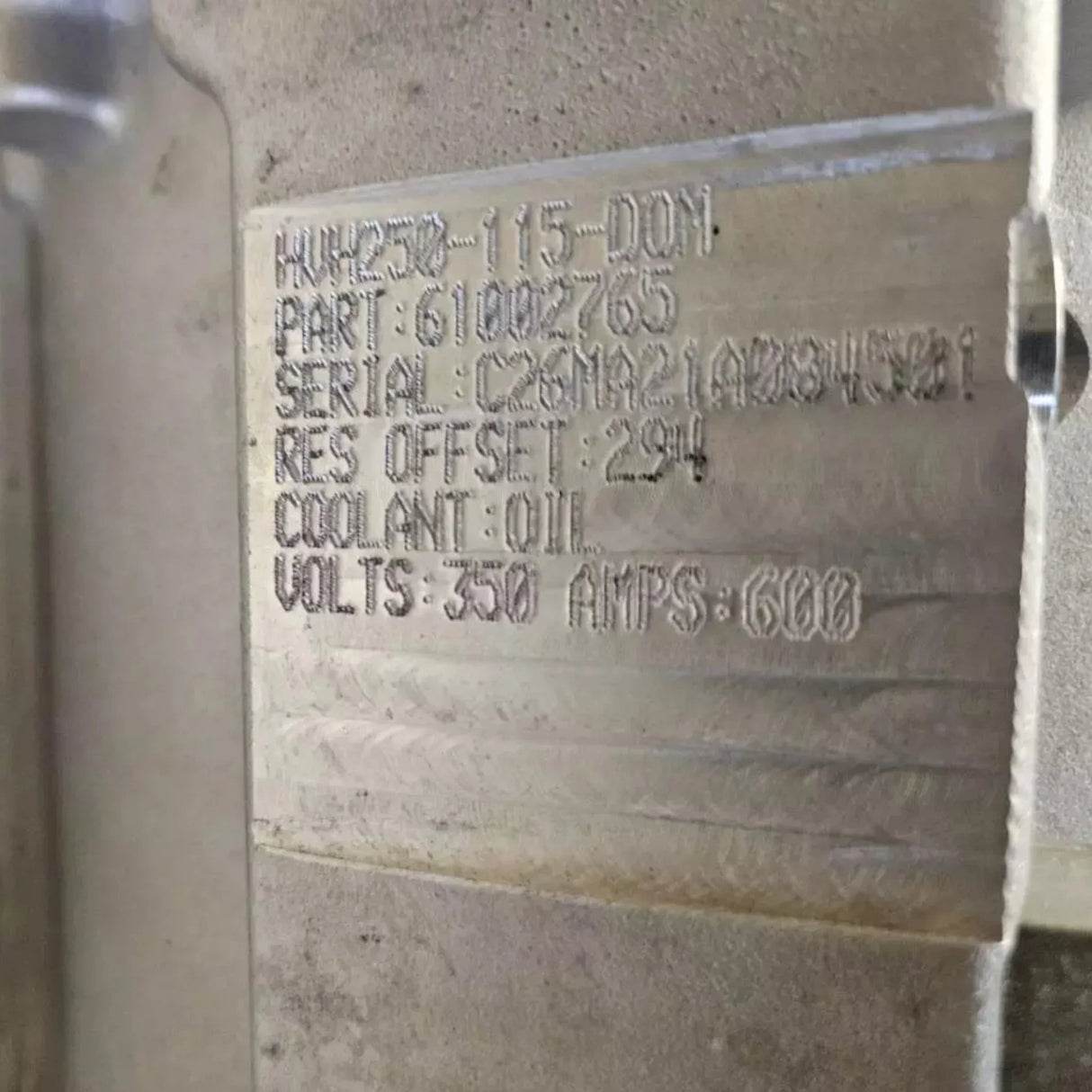 HVH-250-115-DOM Genuine Borgwarner Electric Drive Motor With Gearbox - Truck To Trailer