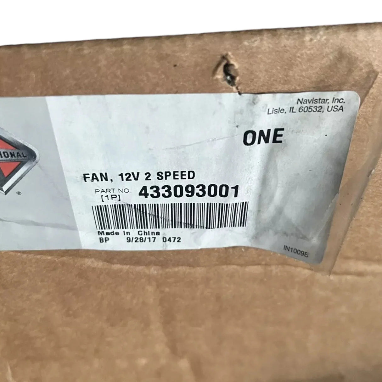 433093001 International Fan, Defog All Metal - Truck To Trailer