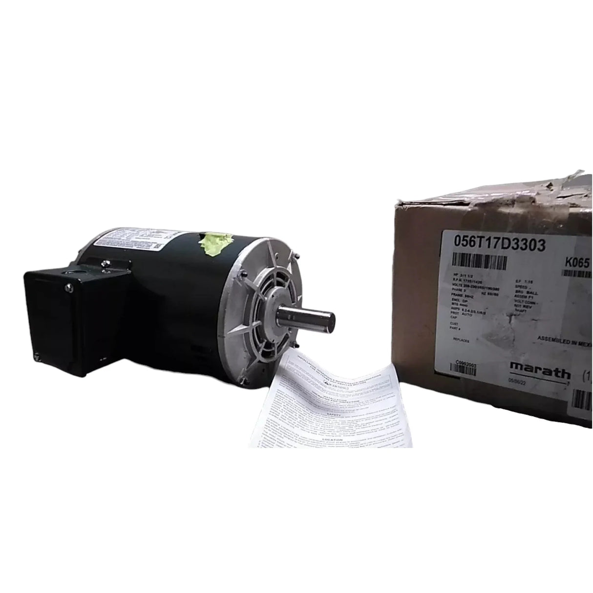056T17D3303 Marathon Motors General Purpose Motor 2 HP 1725 RPM 208-230/460VAC - Truck To Trailer