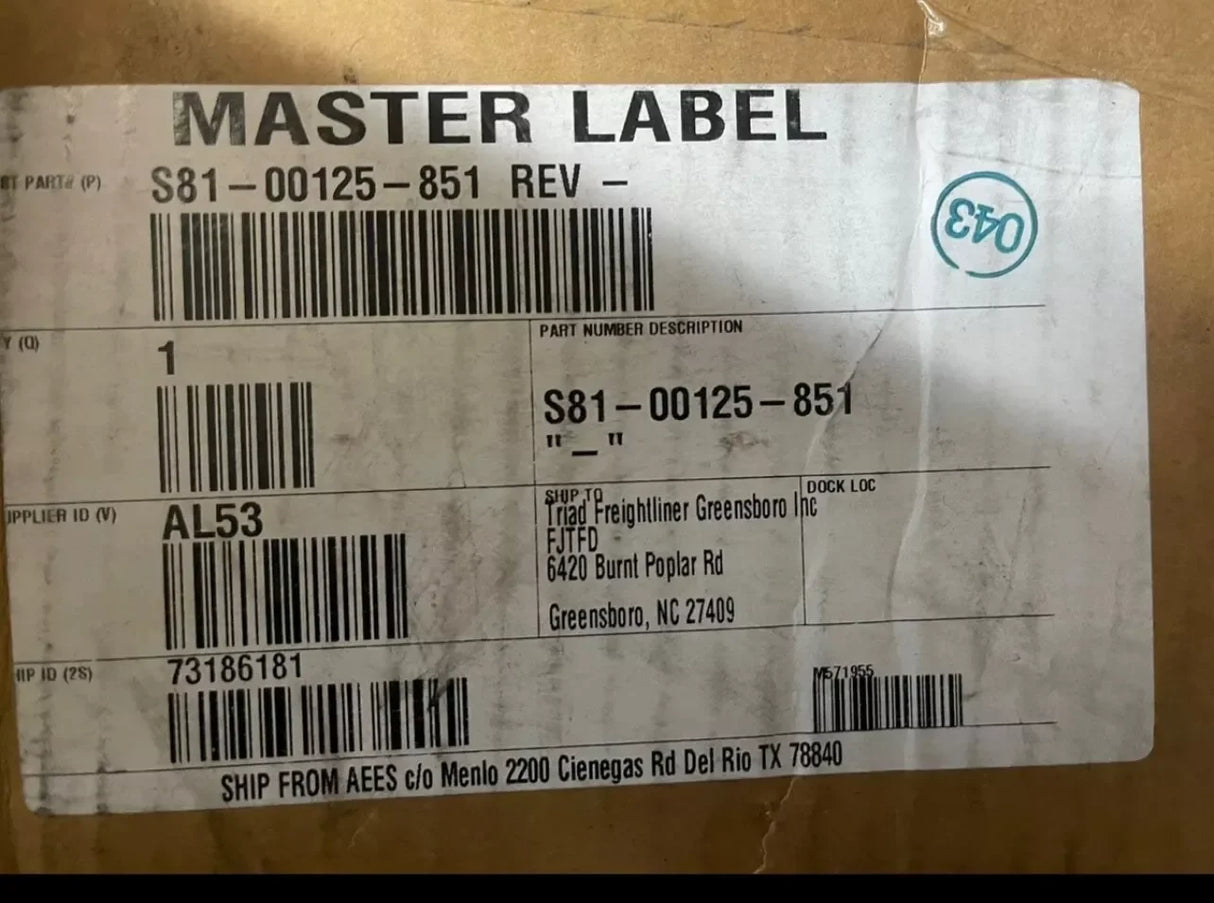 S81-00125-851 Freightliner Wiring Harness Chassis P3 13 - Truck To Trailer