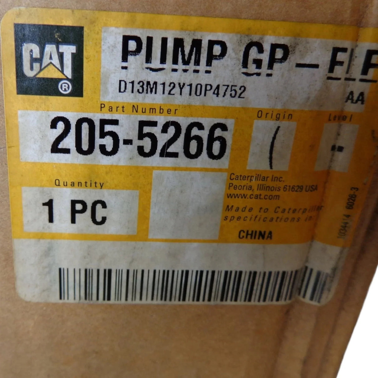 205-5266 Genuine Caterpillar Electric Motor Drive Pump - Truck To Trailer