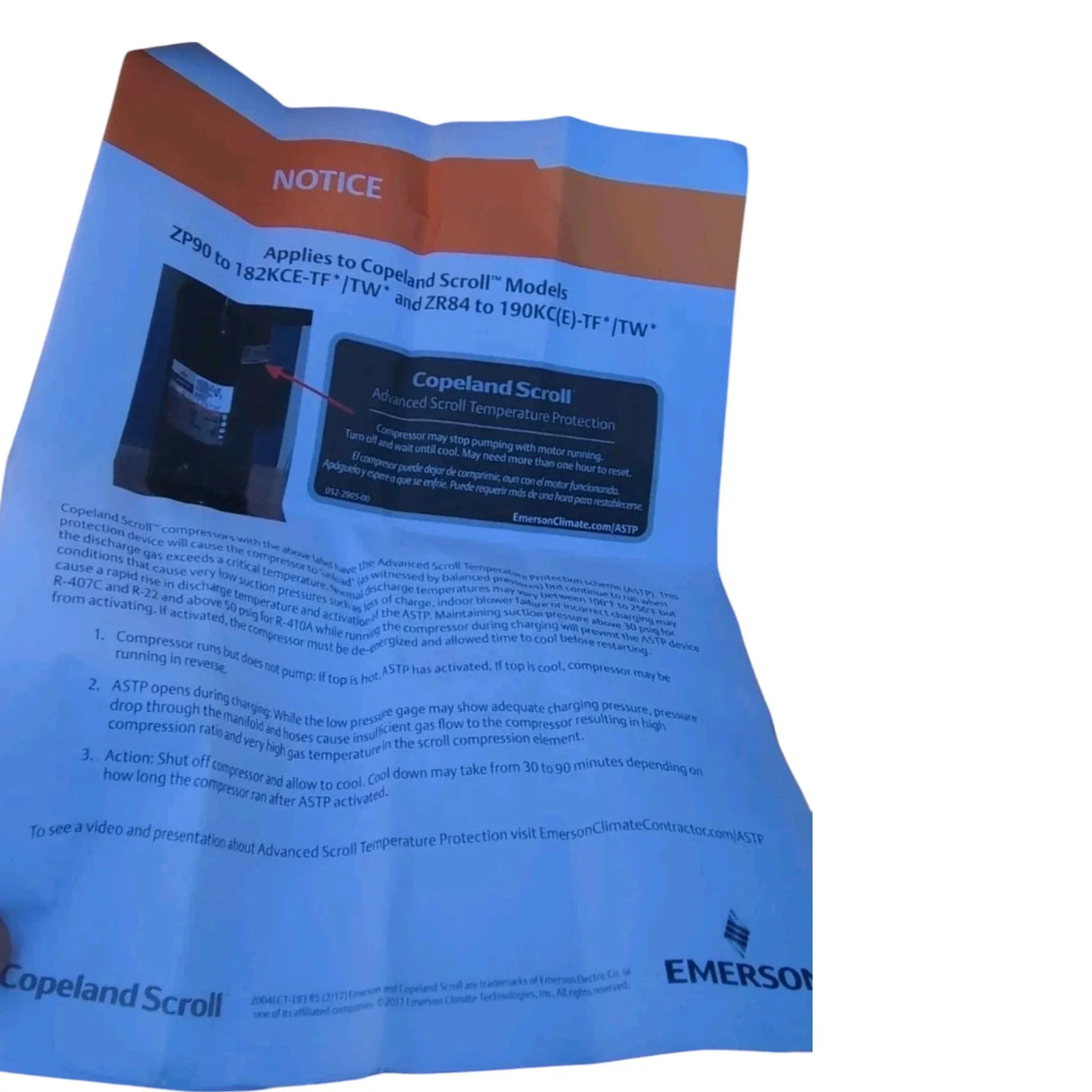 ZP182KCE-TED-950 Copeland Scroll Compressor - Truck To Trailer