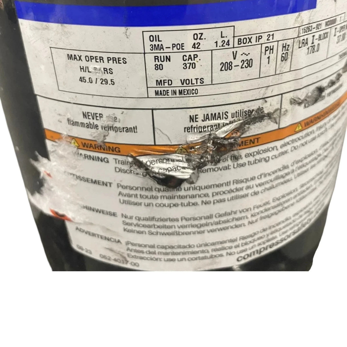 ZP61K5E-PFV-130 Copeland Scroll Compressor 208-230V - Truck To Trailer