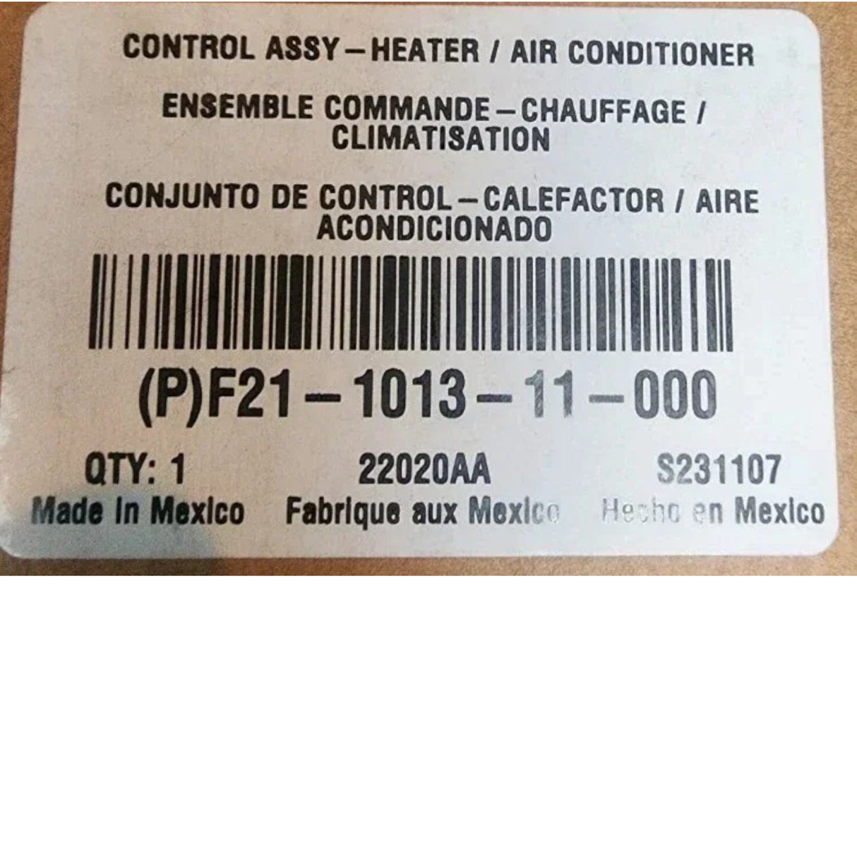 F21-1013-11-000 Genuine Paccar Heater Temperature Control