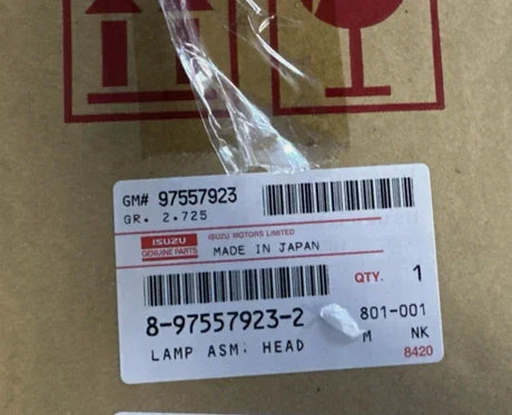 8-97557923-2 Genuine Isuzu Head Lamp ASM - Truck To Trailer