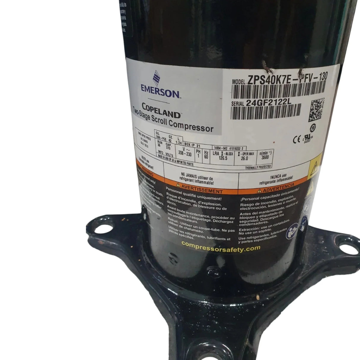 ZPS40K7E-PFV-130 Copeland Scroll Compressor - Truck To Trailer