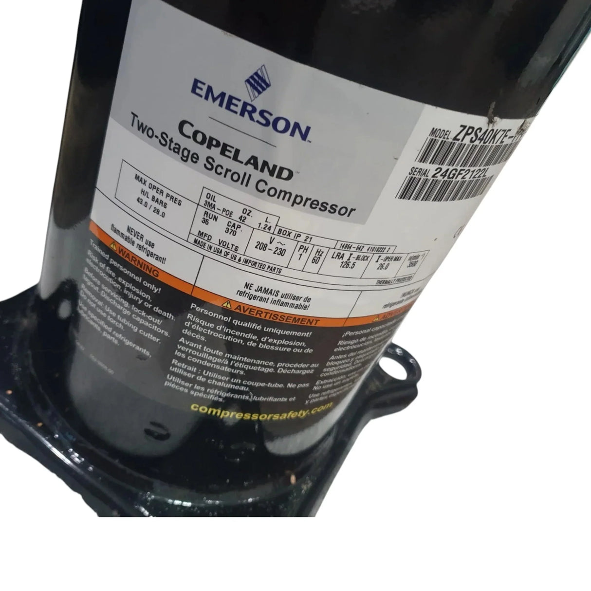 ZPS40K7E-PFV-130 Copeland Scroll Compressor - Truck To Trailer