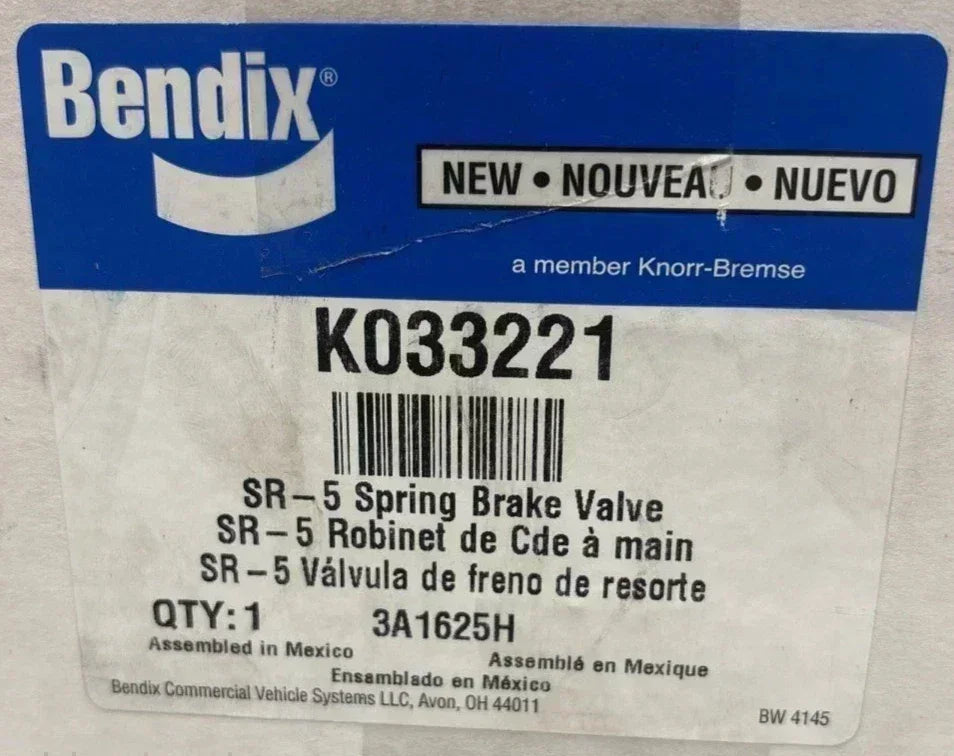 K033221 Genuine Bendix Spring Brake Valve - Truck To Trailer